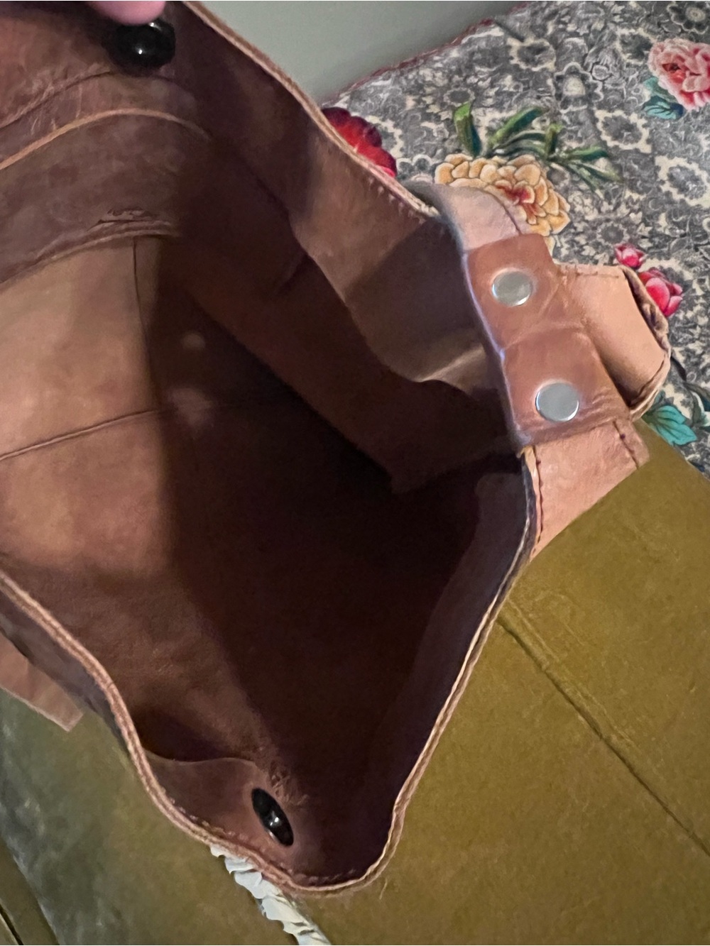 Raven + Lily Tan Brown Leather Shoulder Bag-Magnolia - Picture 3 of 5